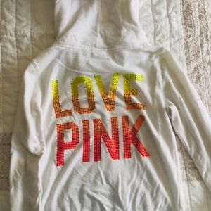 😍 PRICE DROP 😍 PINK Ombré Bedazzled Hoodie 💎